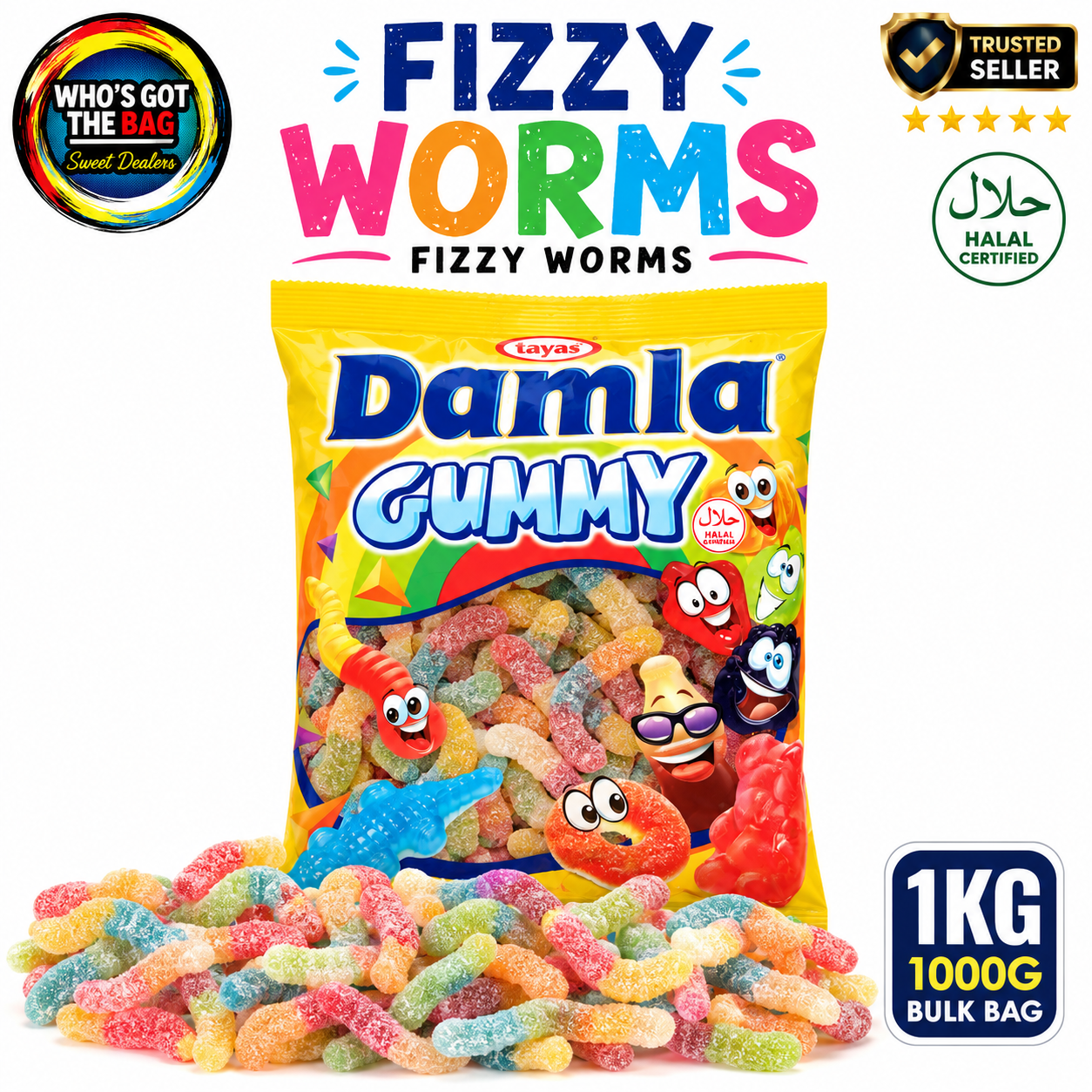 Fizzy Worms 1KG