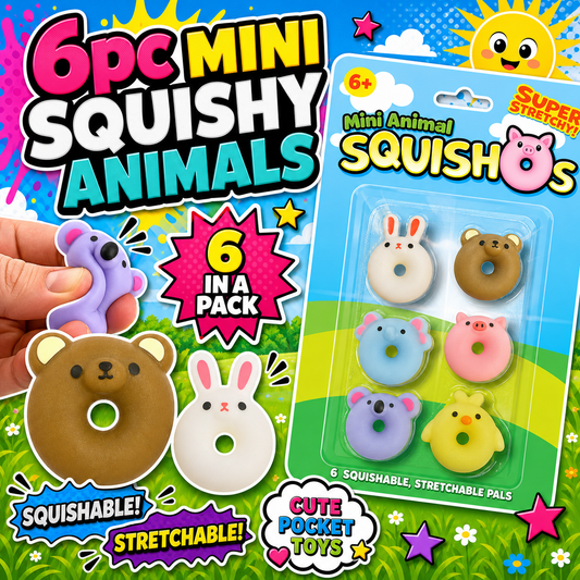 6pc Squishy Animals