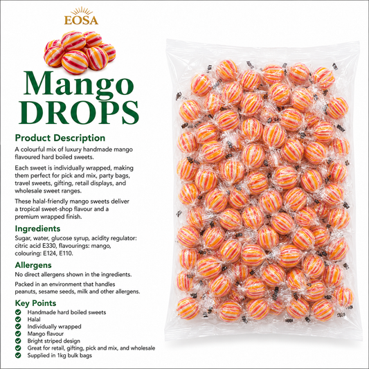 Handmade Mango Drops, Luxury Wrapped Fruit Sweets Eosa