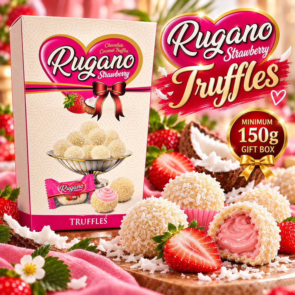 Luxury Chocolate Truffle Selection 150g, Cream Filled Chocolate & Coconut Truffles, Choose Your Flavour