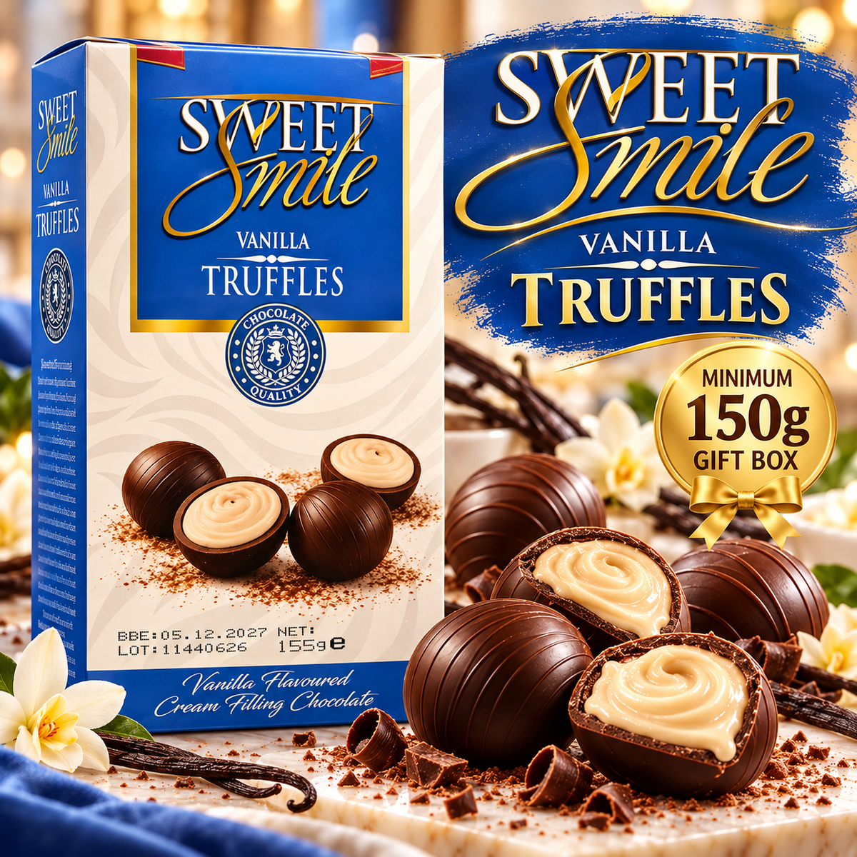 Luxury Chocolate Truffle Selection 150g, Cream Filled Chocolate & Coconut Truffles, Choose Your Flavour