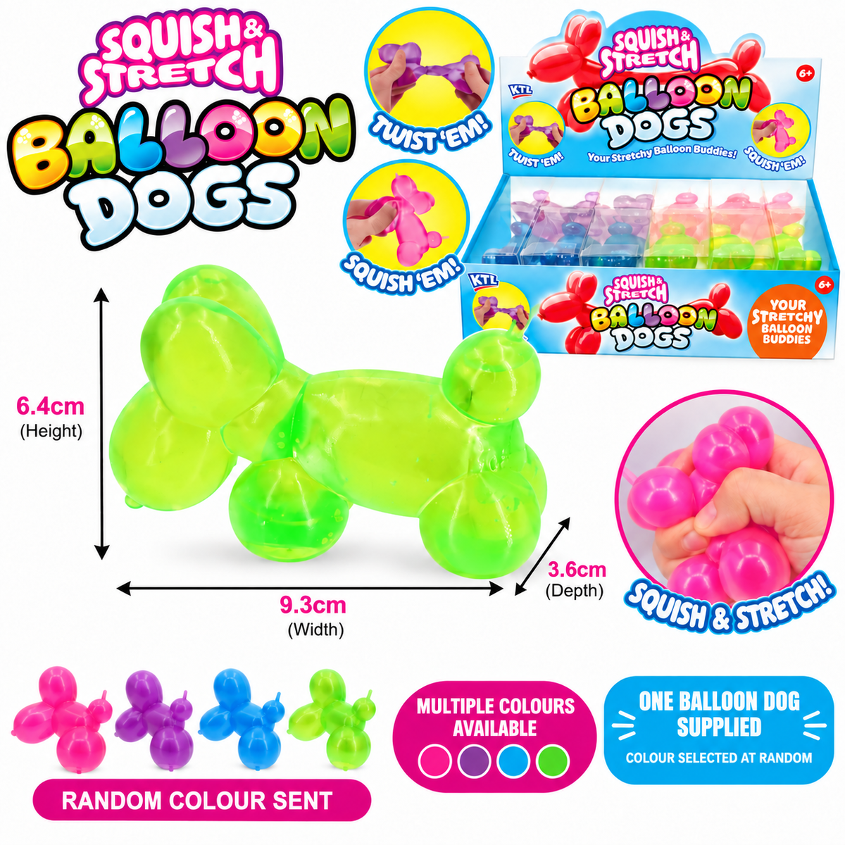 Squish & Stretch Balloon Dog Sensory Fidget Toy