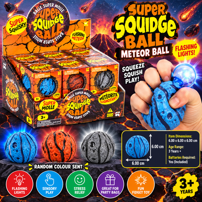 Flashing Light Up Squishy Meteor Ball, Sensory Fidget Toy
