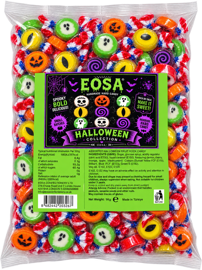 EOSA Halloween Collection Assorted Fruit Rock Candy, 1kg