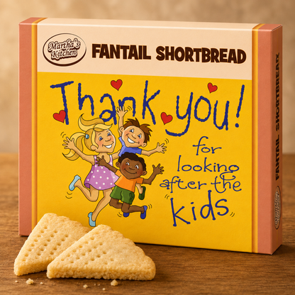 125g Fantail Shortbread & "Kids" Postcard Gift Box