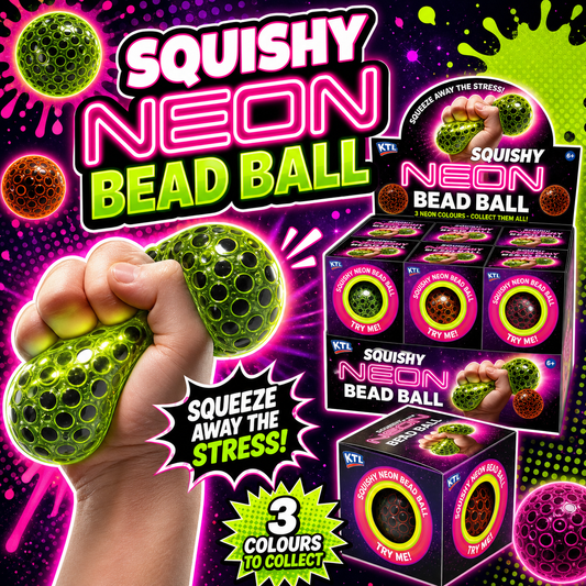 70mm Neon Squishy Bead Ball Random Colour Sent