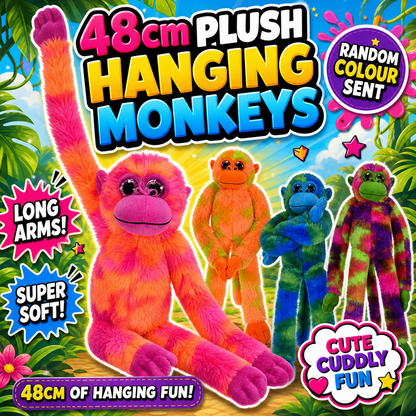 48cm Plush Hanging 2 Tone Monkeys Random Colour Sent