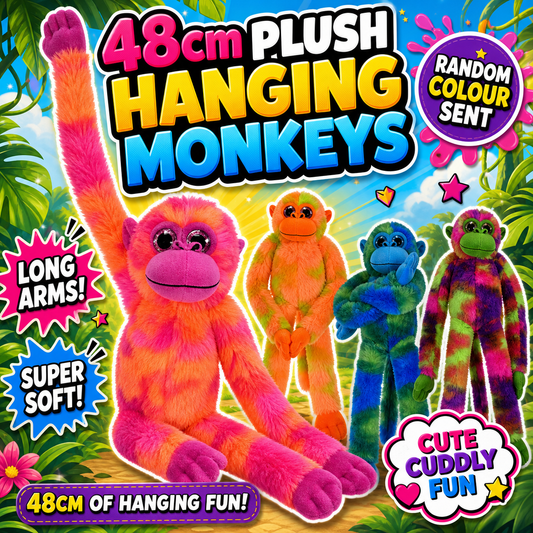 48cm Plush Hanging 2 Tone Monkeys Random Colour Sent