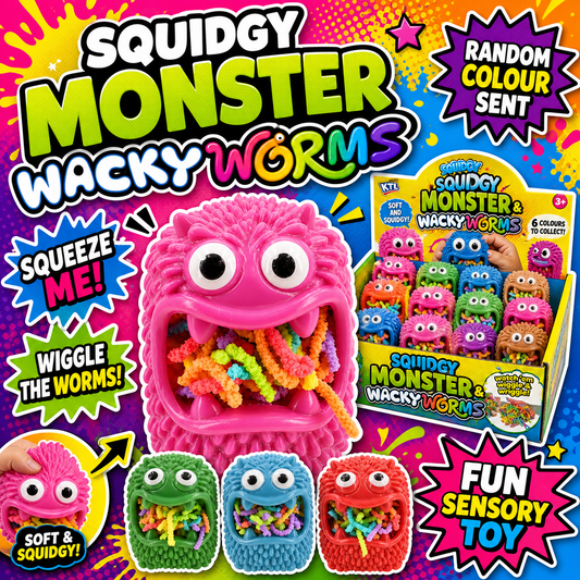 Squidgy Monster With Wacky Worms Random Colour Sent