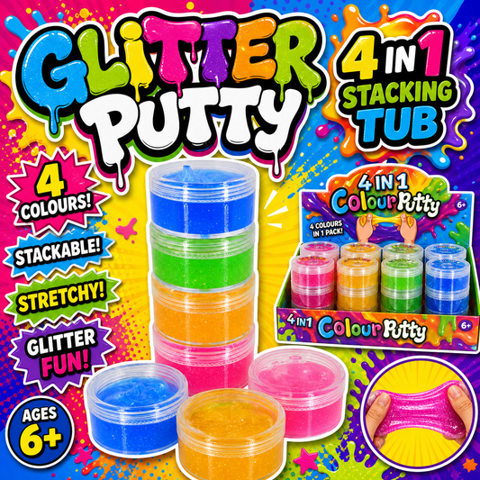 Glitter Putty 4 in 1 Stacking Tub
