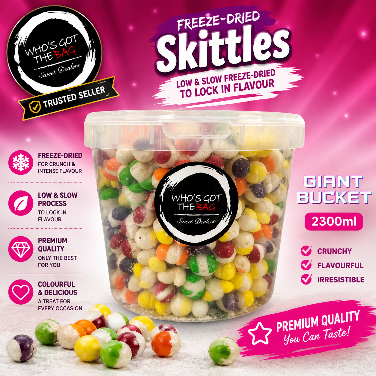 Freeze Dried Skittles Fruit Berries Freeze-Dried Cake & Ice Cream Topping