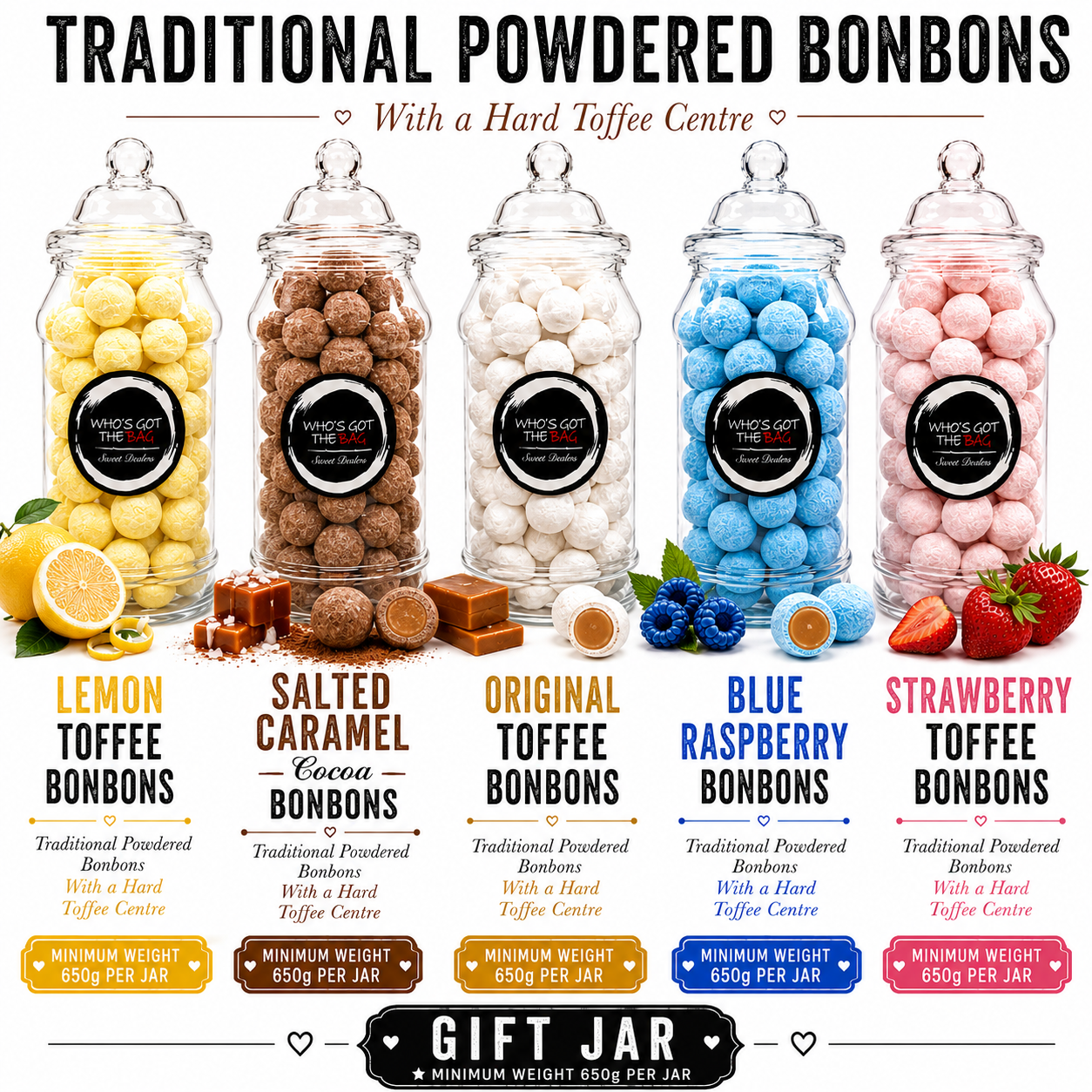Traditional Bon Bons Jar's 5x Gift Set Min 650g