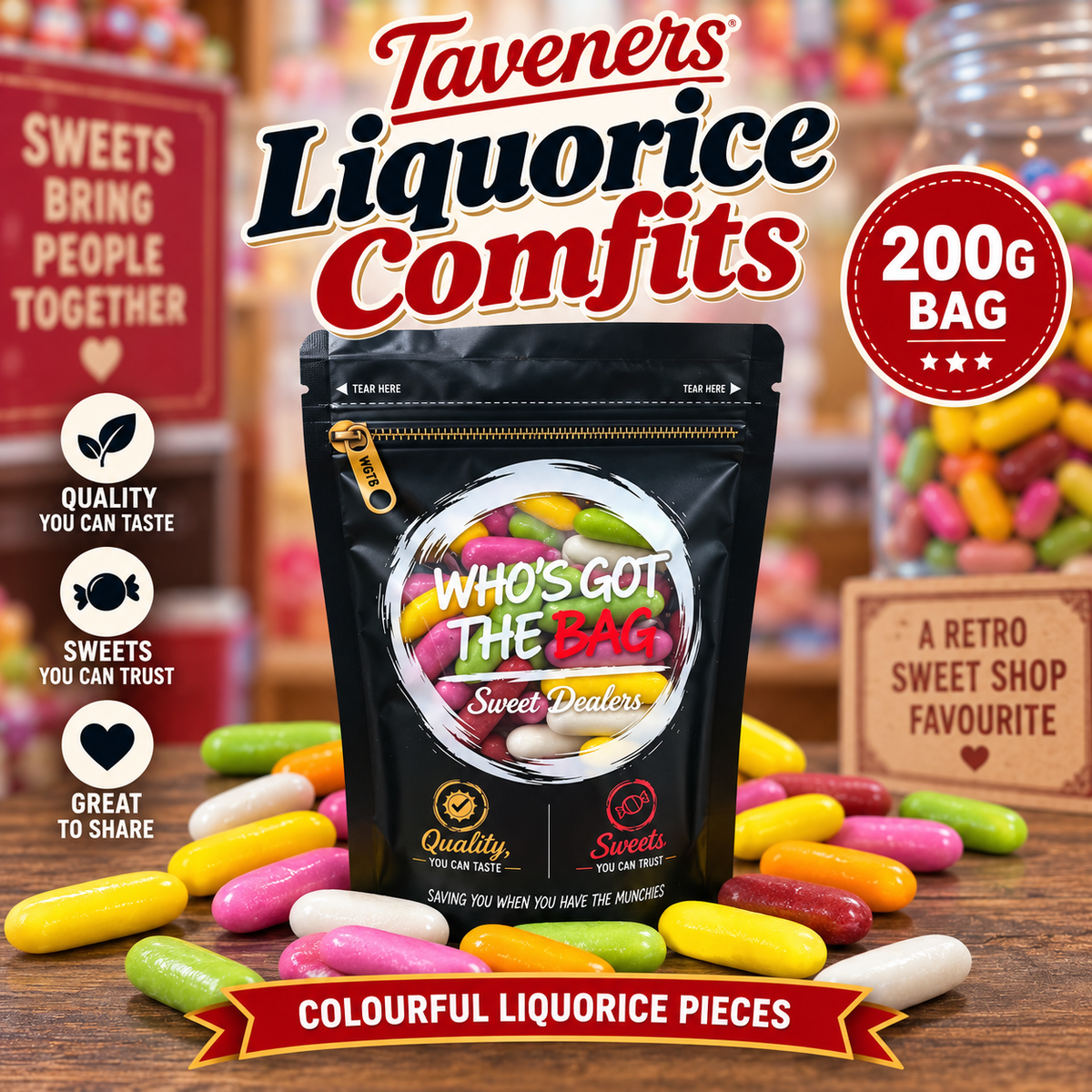 Taveners Liquorice Comfits