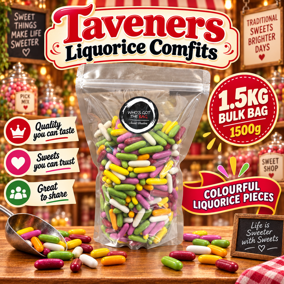 Taveners Liquorice Comfits