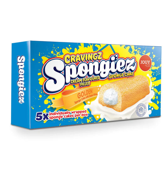 Cravingz Spongiez Cream Flavoured Filled Golden Sponge Cakes 5 Pack