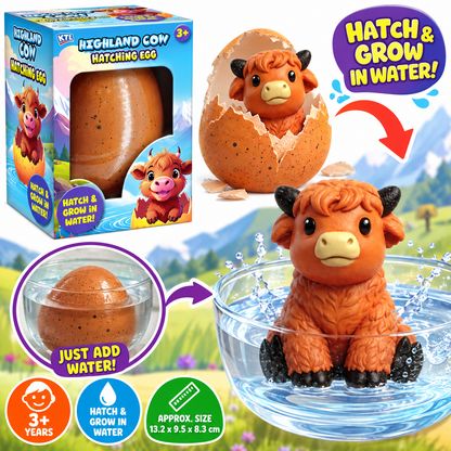 Large Growing Highland Cow Hatching Egg, Hatch & Grow in Water Toy