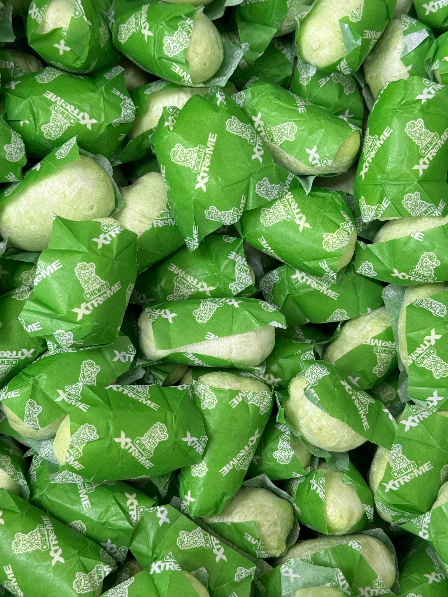 Freeze Dried Chewits Xtreme Extremely Sour Apple 250g Bulk Wholesale