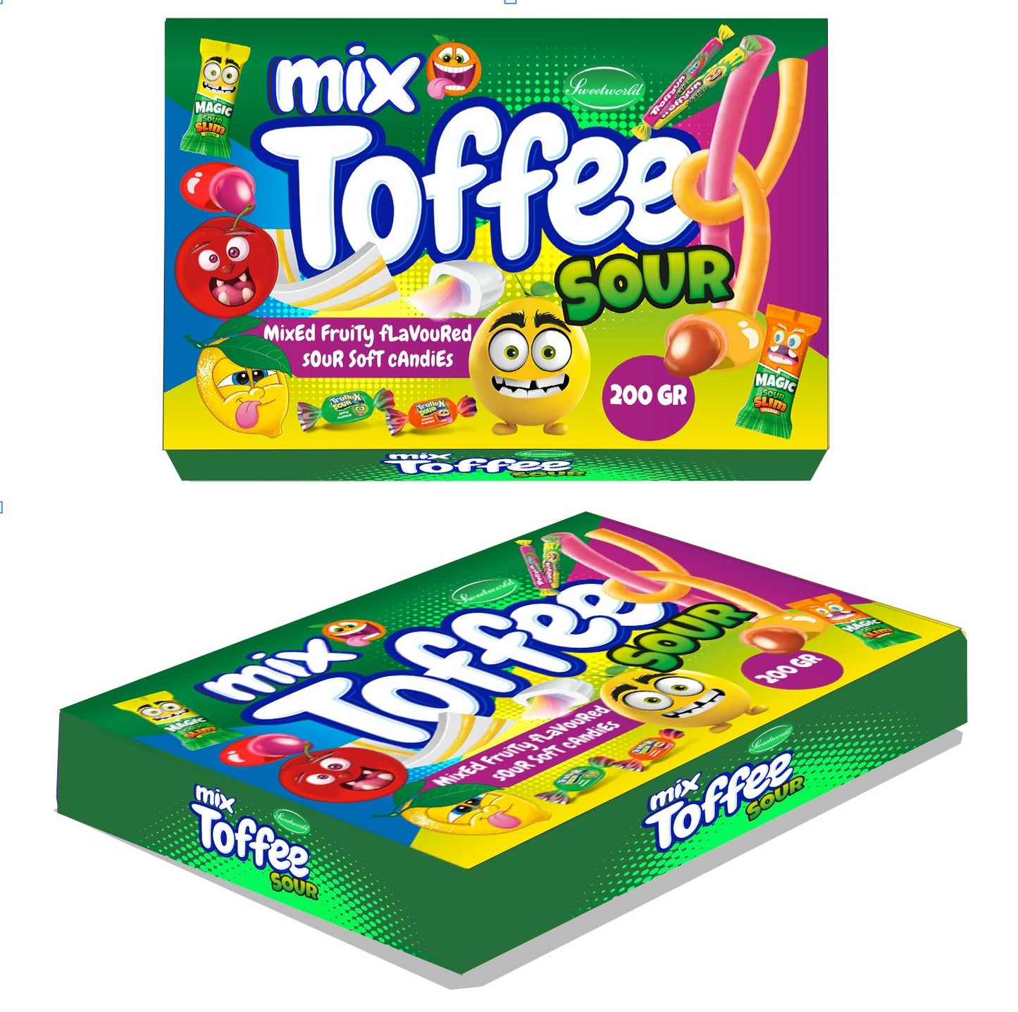 Mix Toffee Sour In Box 200g Halal