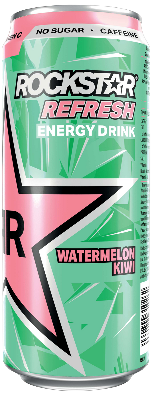 ROCKSTAR® ENERGY DRINK REFRESH WATERMELON & KIWI NUTRITION