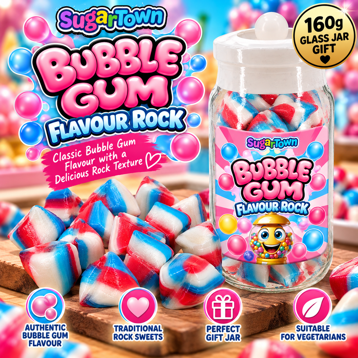Traditional Flavour Rock Gift Jars, 160g