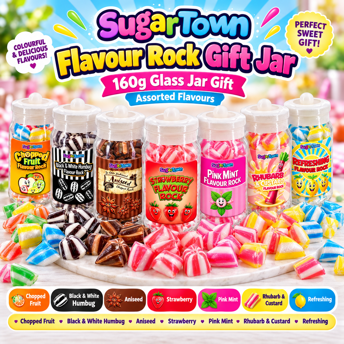Traditional Flavour Rock Gift Jars, 160g