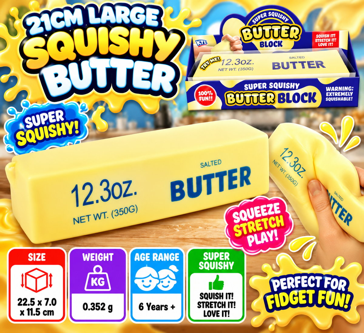 21cm Large Squishy Butter Block