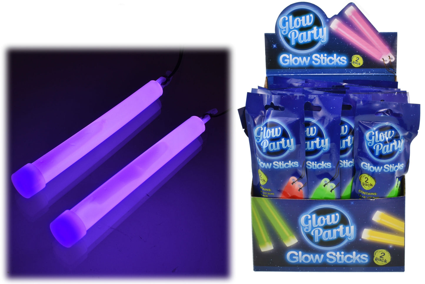 2pc 6" Glow In The Dark Sticks