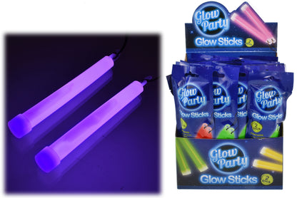 2pc 6" Glow In The Dark Sticks