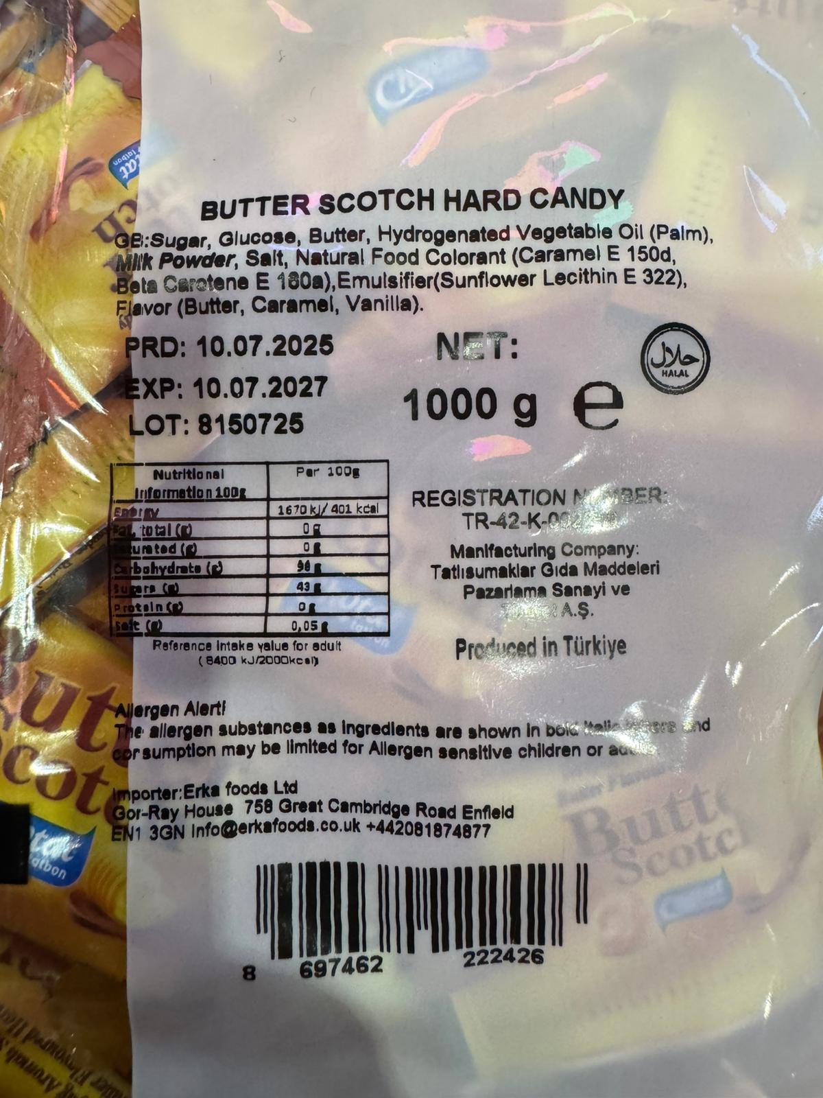 Wrapped Butter Scoych 1kg Bag Halal