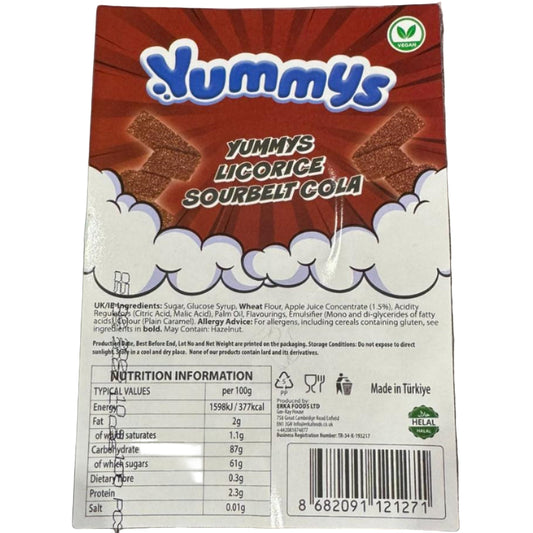 Sour Cola Belts 1kg (Vegan Halal)