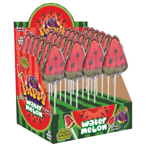 Pappi Watermelon Candy Lollopop Single 25g Halal