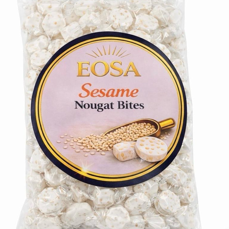 Sesame Nougat Bites, Luxury Wrapped Soft Nougat Sweets Halal Eosa