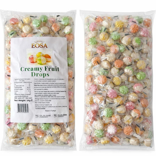Handmade Creamy Fruit Hard Boiled Sweets, Luxury Wrapped Candy Drops Halal Eosa