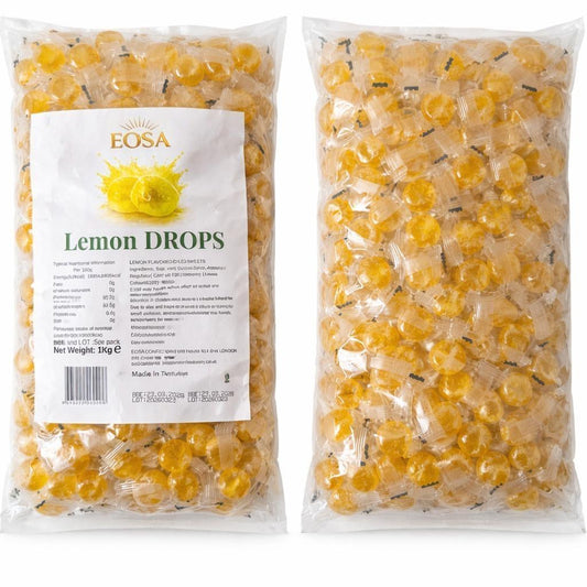 Handmade Lemon Hard Boiled Sweets, Luxury Wrapped Lemon Drops Halal Eosa