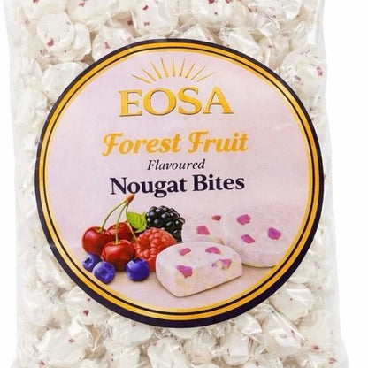 Packaged Eosa Forest Fruit Flavoured Nougat Bites on a white background