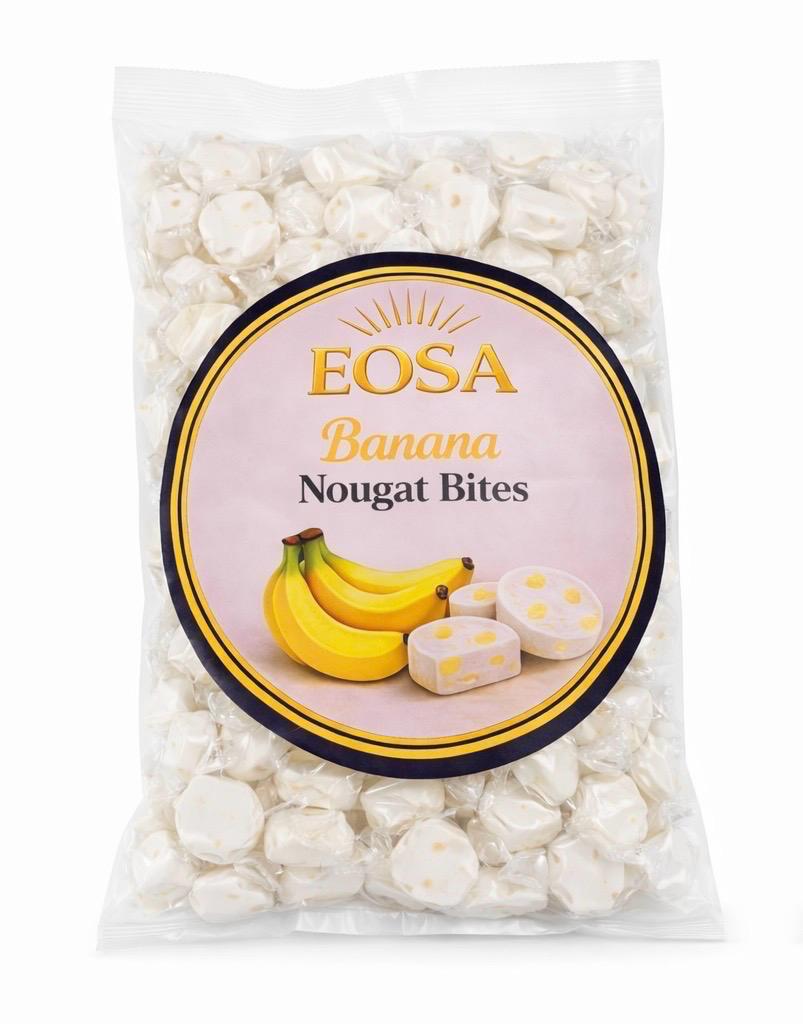 Banana Nougat Bites, Luxury Wrapped Soft Nougat Sweets Halal Eosa