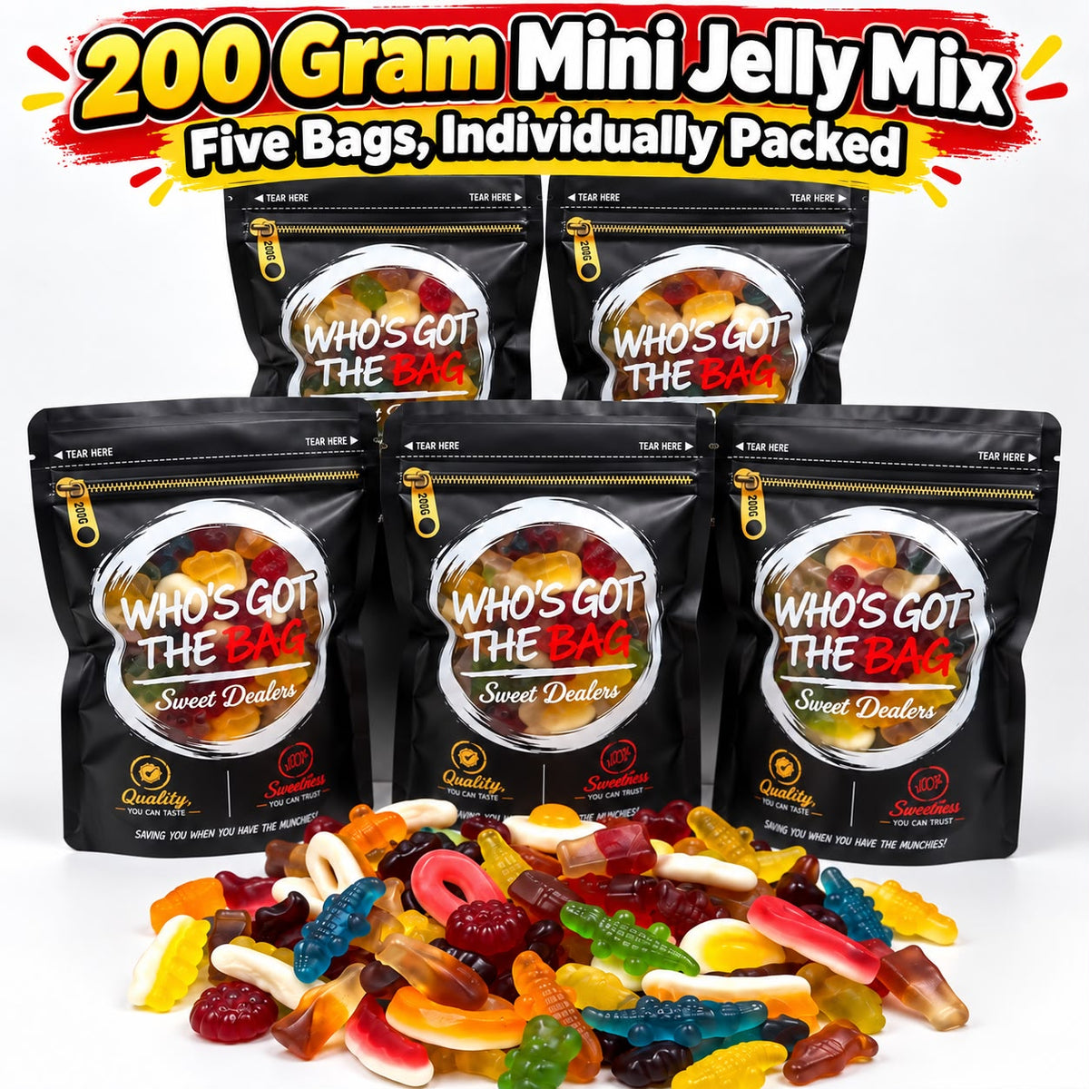 Mini Jelly Mix Party Bags 200g Individually Packed Sweet Bags