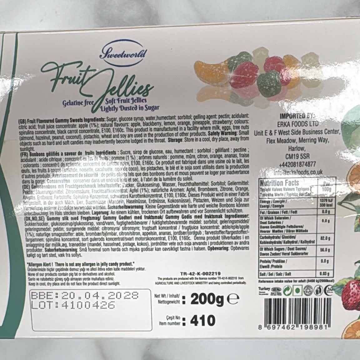 Fruit Jellies 200g Box