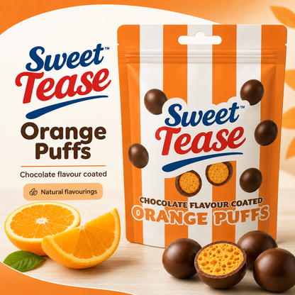 Sweet Tease Orange Chocolate Flavour Puffs