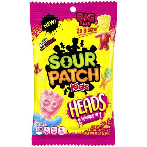 SOUR PATCH KIDS HEADS, 2 FLAVORS IN ONE