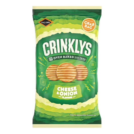 Jacob’s Crinklys Cheese & Onion Flavour oven-baked snack 45g