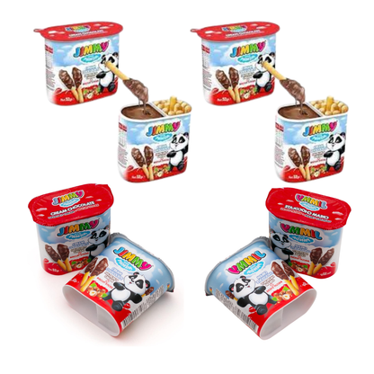 Chocolate Hazelnut Spread with Biscuit Sticks Jimmy The Panda 50g Duo Pack (4 packs)