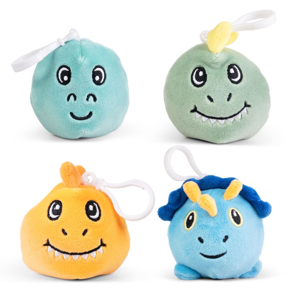 Dinosaur Clip & Cuddle Plush Keyrings
