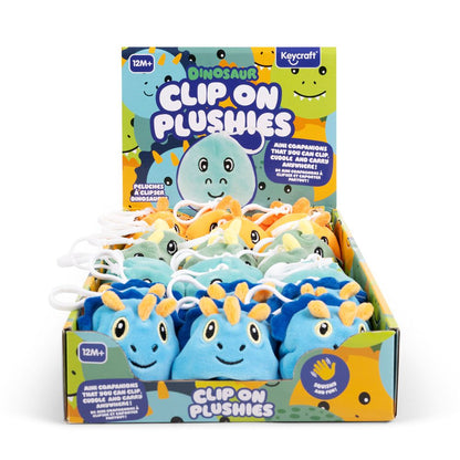 Dinosaur Clip & Cuddle Plush Keyrings