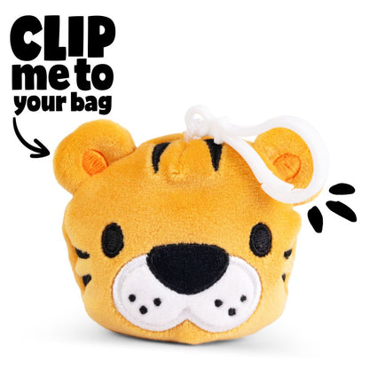Safari Animals Fluff Clip & Cuddle Plush Keyrings