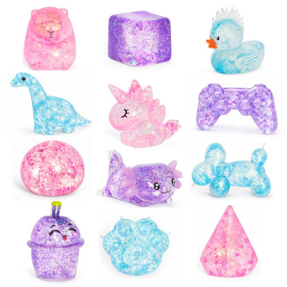 Squishy Gemz Mystery Sensory Toy Blind Bag, Glitter Squishy Collectible, Random Design, 3+