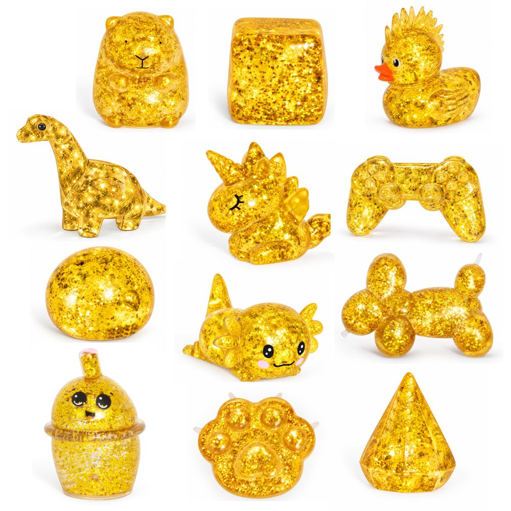 Squishy Gemz Mystery Sensory Toy Blind Bag, Glitter Squishy Collectible, Random Design, 3+