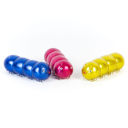 Squidgy Disco Caterpillar Sensory Fidget Toy, Glittery Squishy Grub